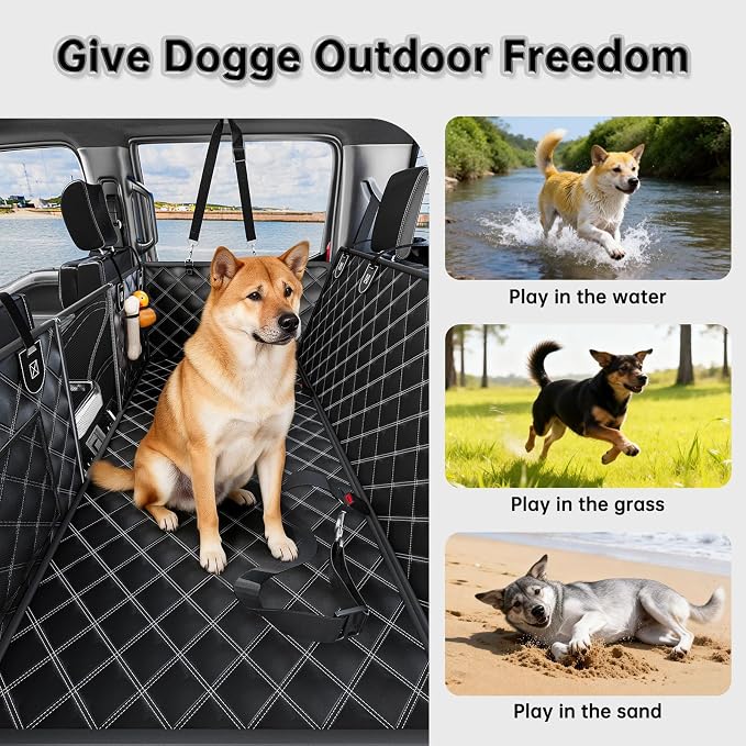 RYNVALE [2026 Upgraded] Hard Bottom Car Seat Cover for Dogs, 600lbs Heavy Duty Back Seat Extender, Waterproof Dog Car Hammock with Detachable Mat, Fits Full Size SUV & Trucks, 2-4 Large Dogs, XL - Image 7