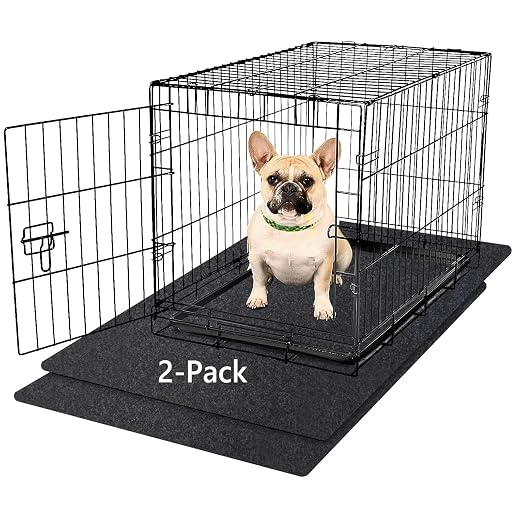 Kennel Pad Dog Crate Mat Liner, 48" x 29" - 2 Pack | Waterproof, Non-Slip, Washable Puppy Pee Pad for Kennel Training - Under Pet Cage to Protect Floors, Thin Cut to Fit Design by NYFITY