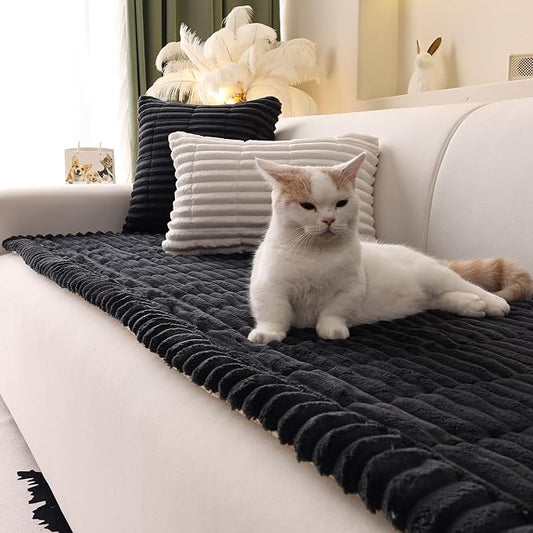 Couch Cover for Sofa, Sectional Couch Cover for Dogs, Sofa Cover Washable, Cushion Cover Blanket Pad Bed Mat for Pets, Fleece Furniture Protector, Black, 23.6x59in by Unknown