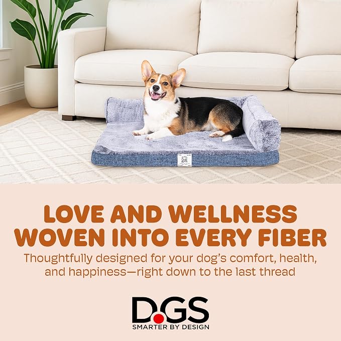 Dog Gone Smart Chill Kuzzi Dual Bolster Crate Pad - Washable Dog Bed Infused with Far Infrared Rays (FIR) Supportive Plush Cushion for Crates, Travel, and Recovery - Slate Blue, Medium 18 x 29 Inches - Image 7