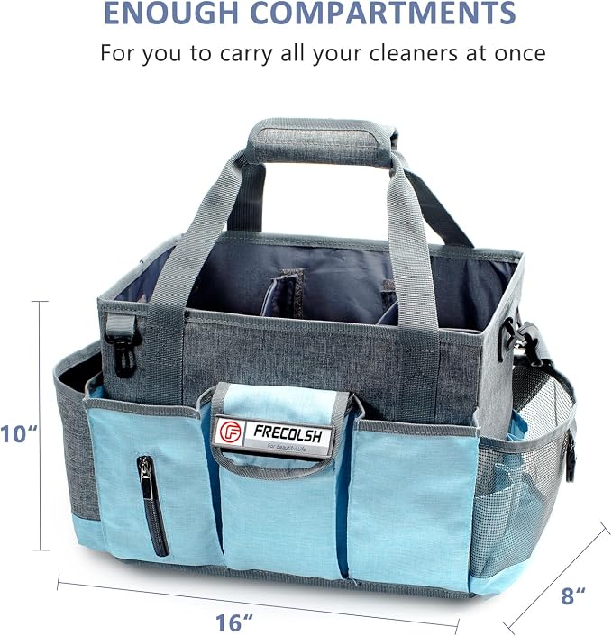 Large Cleaning Caddy for Cleaning Suppliers Organizer,15" Storage Organizer for House Clean Essential, Wearable Cleaing Bag, Storage Caddy for Housekeeping - Image 5