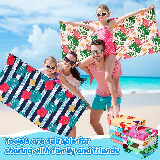 FuWeave 20 Pack Microfiber Beach Towel 28 x 55 Inch Oversized Large Quick Dry Thin Beach Towels for Pool Camping, Sand Free Lightweight Blanket for Women Adults Travel Swimming Sport (Fresh Floral) - Image 6