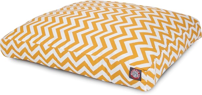 Majestic Pet Chevron Rectangle Dog Bed Washable – Non Slip Comfy Pet Bed – Crate Bed with Removable Washable Cover – Kennel Bed for Sleeping, Polyester Fiber, Small, Yellow - Image 2