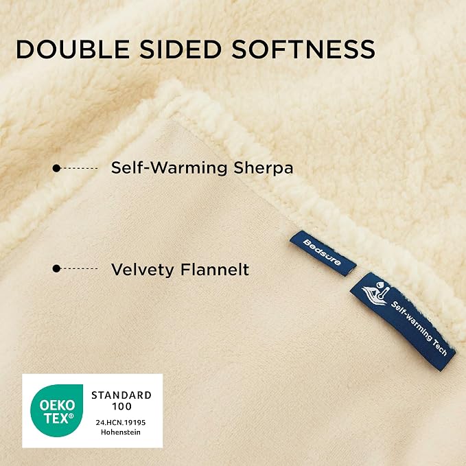 Bedsure Self Warming Dog Blankets for Small Dogs Waterproof - 25"X35" White | Soft Plush Sherpa Fleece Cat Puppy Blanket Washable for Couch Protector Reversible, Cozy Calming Throw Warm for Pet - Image 4