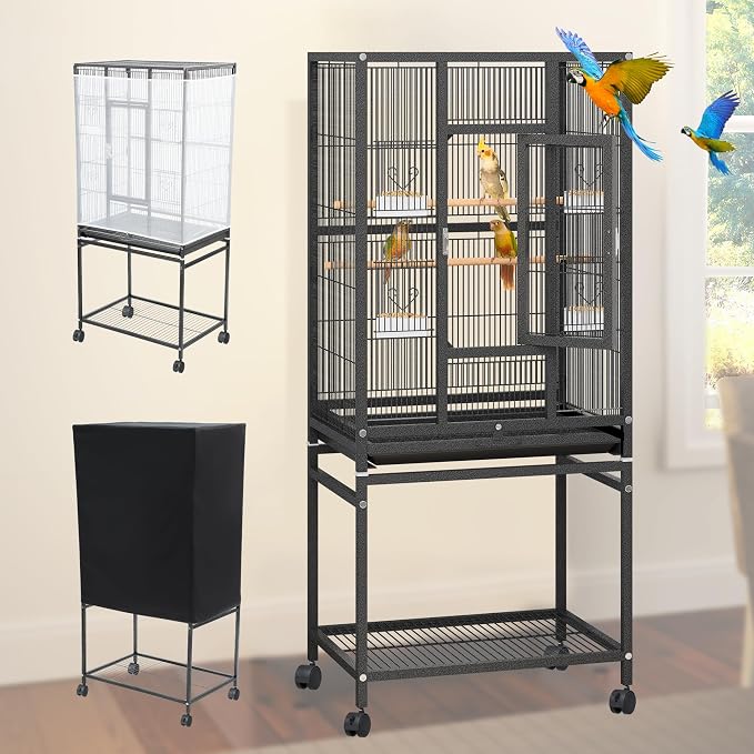 YINTATECH 53 inches Bird Cage Seed Catcher & Birdcage Cover, Bird Cages for Parakeets, Parrot, Cockatiel, Pigeon, Finch cage for Birds | Bird Cages for Parakeets, Parrot, Cockatiel, Pigeon by YINTATECH