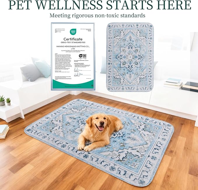 Homimp Washable Pee Pads for Dogs,2 Pack Reusable Puppy Pads Waterproof,Absorbent and Leakproof Dog Pee Pads,Non Slip Puppy Training Pads, Pet Mat for Floor, Crate, Couch, Whelping,Blue, 24"x36" - Image 4