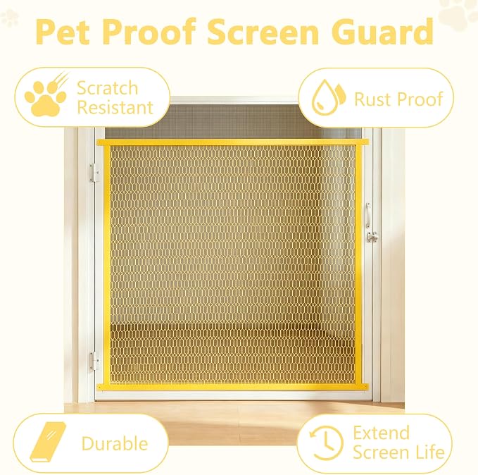 Guardian Steel Pet Grille Screen Door Protector for Dogs Pets Cats Scratch Protector Replacement RV Screen Door Guard Pet Proof Screen Door (Yellow, 36 Inch) - Image 5