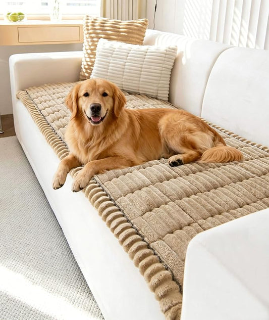 OTOB Pet Couch Covers for Sofa Washable, Anti Slip Love Seat Dog Sofa Cover | Coffee, 31.5" x 63.0'', All Seasons, Soft Fuzzy Plush, Couch Protector for Dogs, Breathable, Thick Wear-Resistant by OTOB
