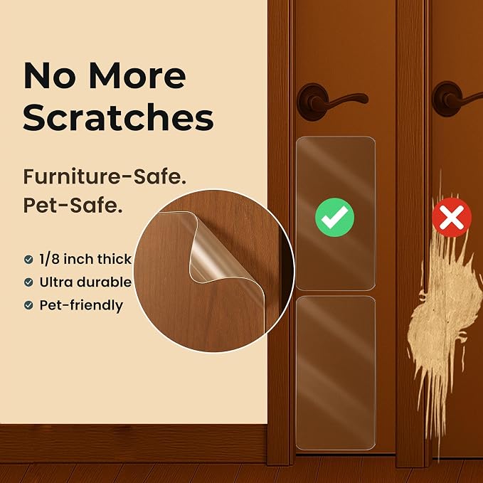 Dog Door Scratch Protector 2-Pack 6 x 17 Clear Anti-Scratch Door Guard for Dogs & Cats, Heavy Duty PVC Pet Door Shield, Custom Cut Claw Protection for Interior Exterior Doors Frames & Trim - Image 4