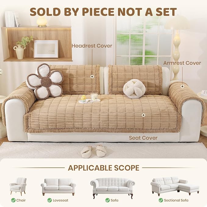 Royhom Couch Cover for Dogs Washable，Non Slip Sofa Protector for Pets | Durable & Easy Care, Soft Furniture Cover for Leather & Fabric Couches Against Claws, Spills & Fur, 35.4x82.7 Inch, Green - Image 2