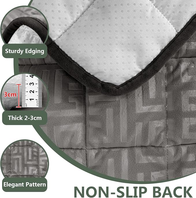 Paw Cart Couch Cover Caravan Quilted Sofa Topper Greek Key Pattern Washable Non Slip Soft Pet Protector for Any Type of Couch (Gray,W 47“ x D 28” 1 Piece) - Image 4