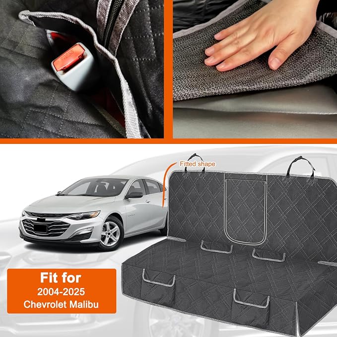 Dog Car Seat Cover for Chevy Malibu 2004-2025 | Waterproof Pet Bench Seat Cover for Back Seat, 600D Heavy Duty Scratch Proof Nonslip Truck Seat Covers for Dogs - Image 2