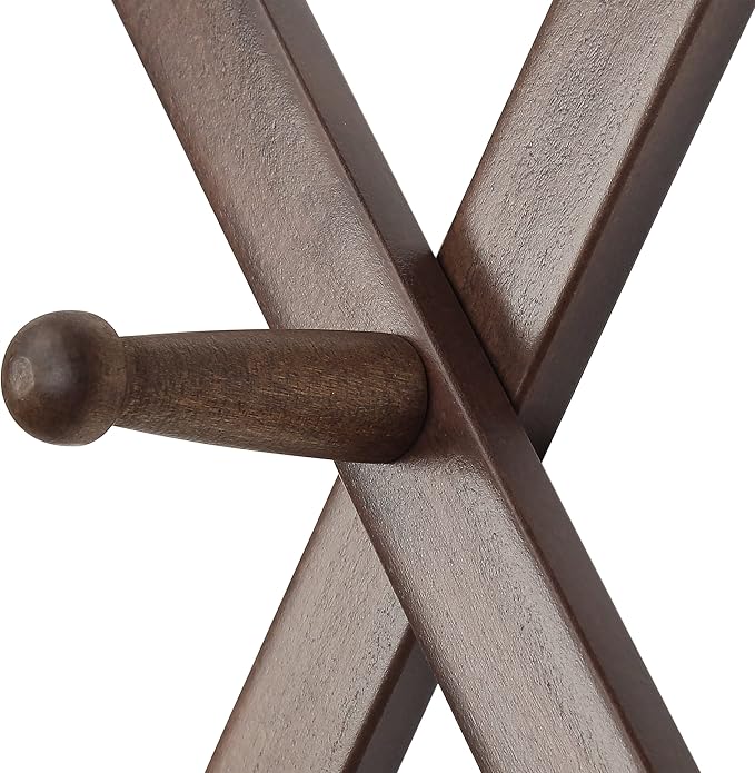 SKOLOO Hat Rack for Wall with 14 Hooks, Pack of 2, Solid Wooden, Modern, Expandable Coat Rack Wall Mount for Coats, Hats, Bags, Baseball Caps, Walnut Color - Image 5