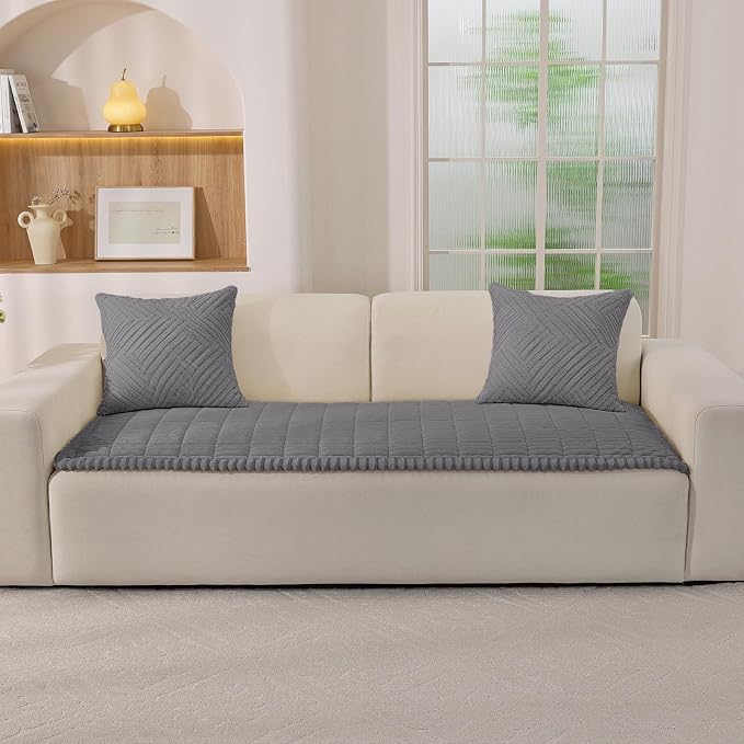 Couch Cover for Dogs,Washable Non-Slip Pet Friendly Sofa Protector | Thick Flannel Sofa Cover,Nonslip, Washable,Anti-Pilling,Pet Friendly,for Dogs & Cats,Cozy Protect Against Fur,27.6" x 70.9" - Image 2