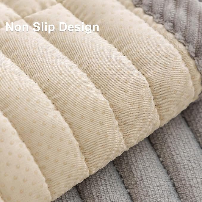 Velvet Washable Dog Couch Cover, Non-Slip Waterproof Pet Sofa Protector for2-Cushion Sectional, L-Shaped Sofa & Loveseat, Machine Washable(1PC/27.6"x59.1",Light Grey) - Image 5