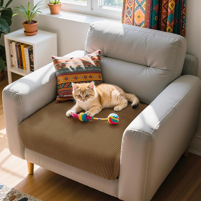 Hokway Couch Cushion Covers Stretch Cushion Covers Sofa Seat Cushion Slipcover Cushion Protector(Coffee, Small) - Image 6