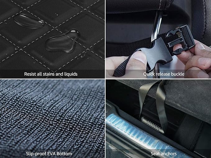SUV Cargo Liner for Dogs, Waterproof Dog Cargo Cover with Bumper Flap Protection Durable Toyota Rav4 Trunk Mat for Pets Keep Your Vehicle Trunk Clean Universal Fit SUV Car Seat Cover - Image 7