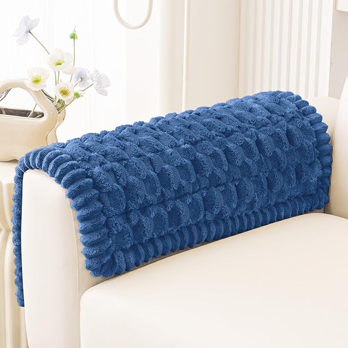 Smiry Non Slip Couch Covers for Dogs, Scratch Resistant Pet Sofa Protector | Machine Washable Soft Fuzzy Thick Furniture Cover for Sofa Loveseat Sectional Large Dogs, Navy, 27.6" x 27.6" by Smiry