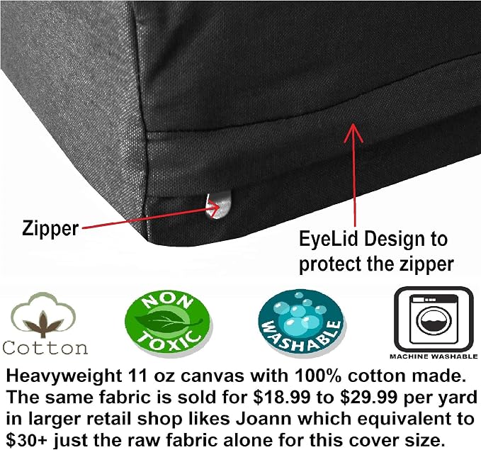 Dogbed4less Large Orthopedic Gel Infused Memory Foam Dog Bed, Waterproof Liner with Durable Canvas Cover, 41X27X4 Inch, Black (Fit 42X28 Crate) - Image 7