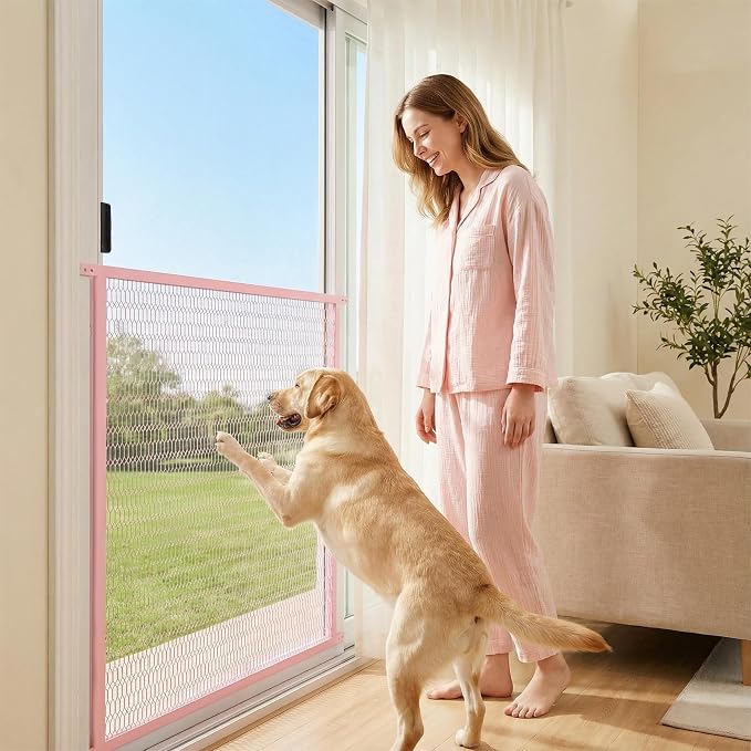 Guardian Steel Pet Grille Screen Door Protector for Dogs Pets Cats Scratch Protector Replacement RV Screen Door Guard Pet Proof Screen Door (Pink, 36 Inch) - Image 2