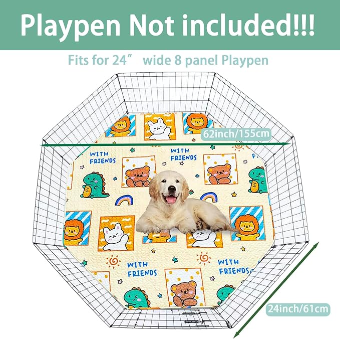Dog Playpen Urine Pad Dog Pee Pads Puppy Mats,Fits 24 Inch 8 Panels Regular Octagon Pet Fence [PLAYPEN Not Included] Reusable Washable Whelping Pet Mattress Pad Puppy Training Pads for Crate, Kennel - Image 2