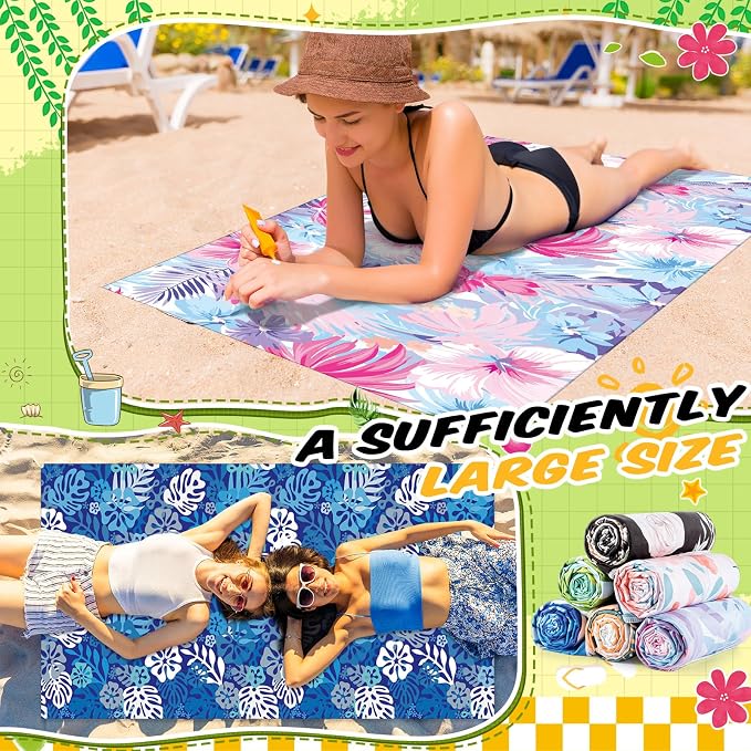 Remagr 24 Pcs Oversized Microfiber Beach Towels Bulk 60"x 28" Extra Large Quick Dry Absorbent Sand Free Towels for Adults, Pool, Travel, Swim, Yoga, Gym (Hawaiian) - Image 4