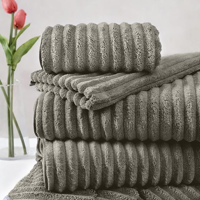 Extra Large Bath Towel Set 10 Piece, XL Bath Towels 35"x67" Oversized Bath Sheets, 280 GSM Microfiber Quick Dry Absorbent Towels, 5 Bath Sheets & 5 Hand Towels (Brown) - Image 7