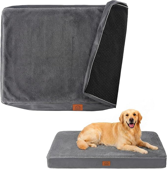 Dog Bed Covers Replacement Washable, Soft Removable Cover Zippered for Pets | Waterproof Cozy Pet Bed Cover, Easy to Clean, Soft Plush Dog Bed Sheets 30x20x3 Inch, Replacement Cover Only by SUNHEIR
