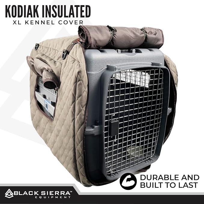 Black Sierra 41” Insulated XL Dog Kennel Cover – Ventilated, Weather‑Resistant Crate Cover with Carry Handles, Perfect for Duck Hunting, Cold‑Weather Transport, Camping & Travel - Image 8