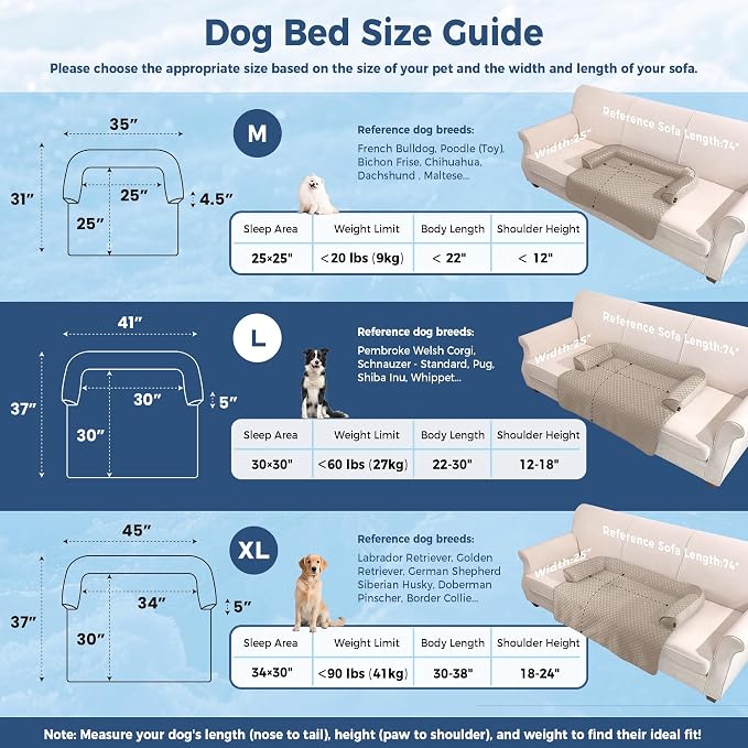 Large Cooling Dog Bed Mat - 41 x 37 inch Waterproof Couch Cover for Dogs Washable, Non-Slip Bottom Self Cooling Mat for Dogs, Durable & Non-Gel, Dog Couch Bed for Sofa Floor Car, Taupe - Image 7