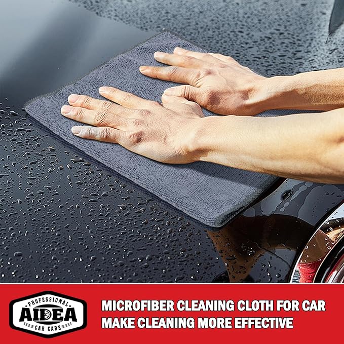 AIDEA Microfiber Cleaning Cloth 12 Pack, Microfiber Towels for Cars, Soft & Absorbent Cleaning Rags, Premium Lint Free Shop Towels for House, Kitchen, Car, 12inx16in - Image 2