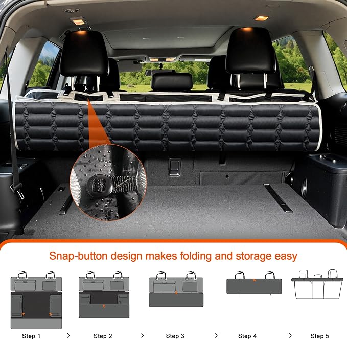 Reliadura SUV Cargo Liner for Dogs, Waterproof Trunk Cover with Bumper Flap | Non-slip Dog Seat Cover for SUVs/Cars/Vans,Large Pet Cargo mat with Side Flaps Protect seats from Scratches, Pet hair &Dirt - Image 6