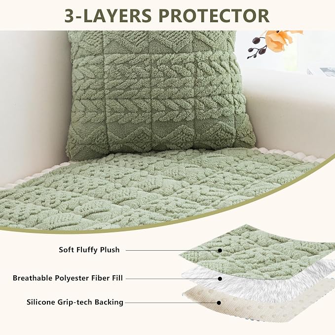 DREAMINGO Couch Cover for Dogs Washable - Fuzzy Sofa Covers Pet Friendly 27.6"x59.1", Soft Non Slip Pet Couch Cushion Protector Dog Bed Mat in Green - Image 2