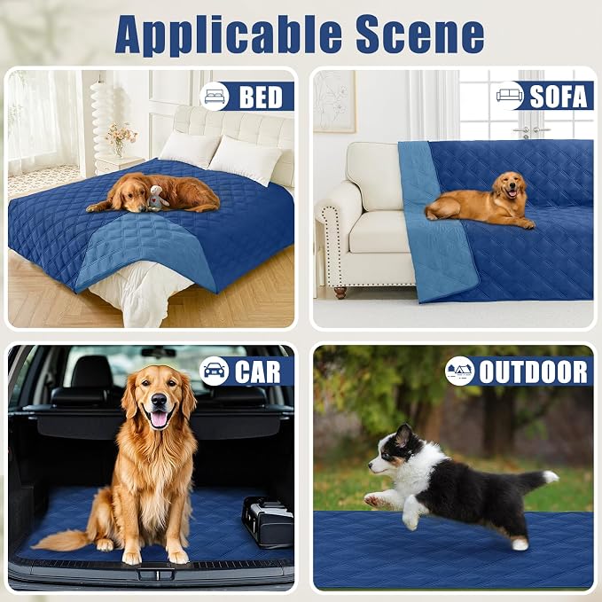 Smiry Waterproof Dog Bed Cover, Reversible Pet Blanket for Sofa Couch | Soft Washable Dog Blanket, Leakproof Couch Cover for Dogs Cats & Furniture Protection, 30x70, Navy/Blue - Image 5