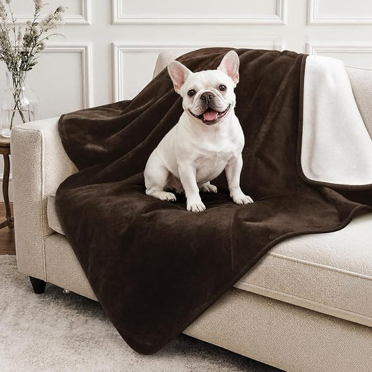LOOBANI Waterproof Puppy Blanket for Dog Crate, 30"x40", Coffee | Ideal for Small Medium Dogs Cats Bed, Double-Side Flannel Reversible, Liquid Pee Proof Stain-Proof for Furniture Protection by LOOBANI