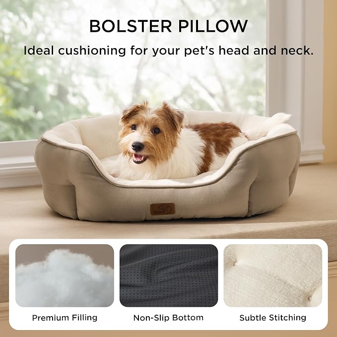 Bedsure Medium Dog Bed Washable,Large Cat Beds for Indoor Cats,28in Camel | Dog Bed Medium Size Dog, Round Pet Bed,Soft Plush Faux Fur, Removable Washable Cover, Anti-Slip Bottom,Easy to Clean - Image 2