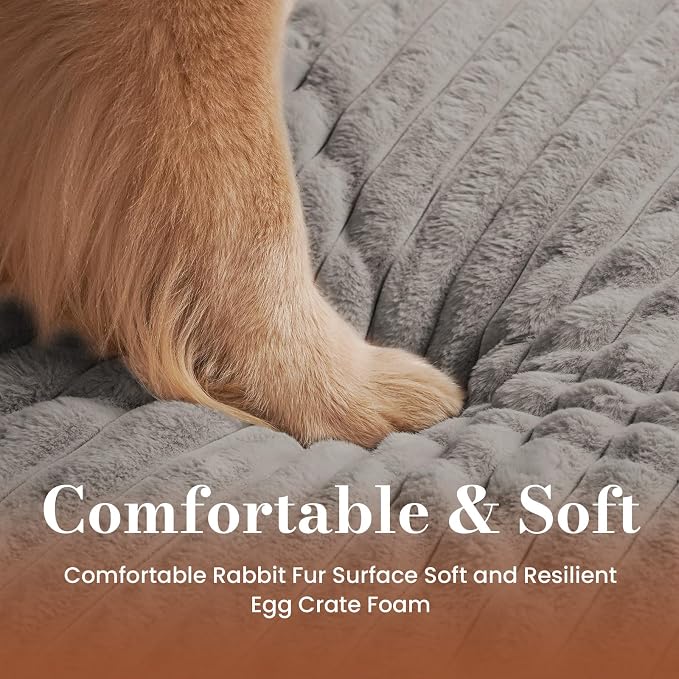 Dog Beds for Large Sized Dog, Orthopedic Foam with Waterproof Lining | Egg crate foam for joint support. Soft plush surface. Non-slip bottom. Removable & machine washable cover. OEKO-TEX certified - Image 4