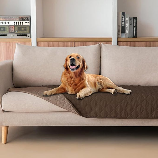 gogobunny 100% Double-Sided Waterproof Dog Bed Cover Pet Blanket Sofa Couch Furniture Protector for Puppy Large Dog Cat, Reversible (30x70 Inch (Pack of 1), Dark Chocolate/Light Chocolate) by gogobunny