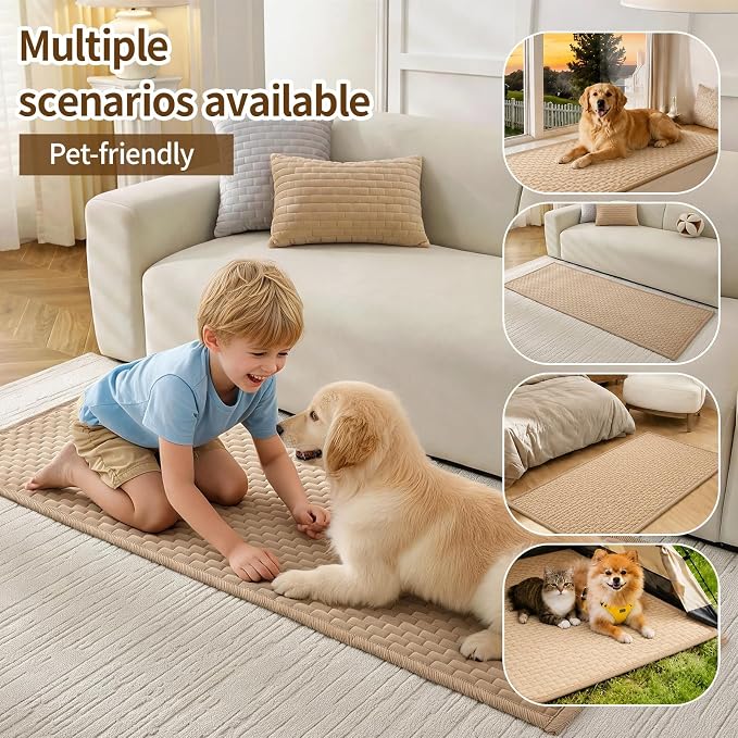 Warmstar Waterproof Couch Cover for Dogs Washable,Brick Pattern Short Plush Pet Couch Covers for Sofa,Soft Sofa Cover Non-Slip for 3 Cushion Couch Sofa Pet Friendly (Khaki, 27.6" x 70.9") - Image 4