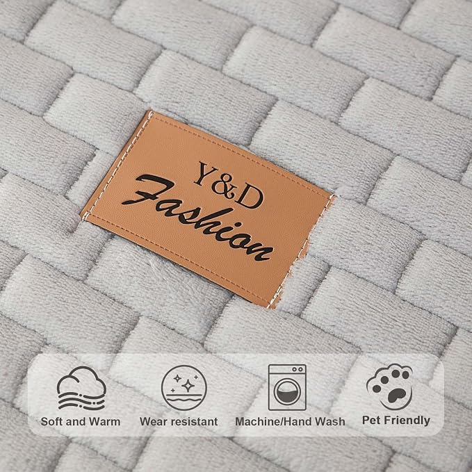 Washable Velvet Dog Couch Cover, Plush Pet Sofa Furniture Protector for 2-3 Cushion Couch, Non-Slip Washable Cover for Dogs(1PC/27.6"x94.5",Light Grey) - Image 4