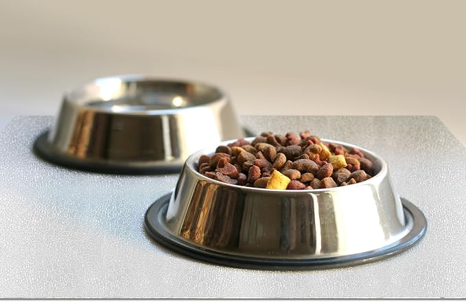 Clear Pet Bowl Mat - USA Made, Waterproof, 26 x 39 Inch, 2mm Thick Pebbled Vinyl, Safe Kennel Crate & Bird Cage Floor Mat - Image 7