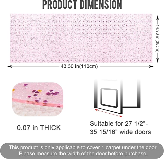 Uross Carpet Protector for Pets - Purple Cat Carpet Protector for Doorway, Anti Scratch Under Door Cat Protector Mat, Easy to Cut Plastic Scratch Stopper Guard Carpet 3.6FT - Image 3