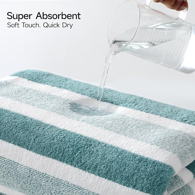REDKISS 6-Piece Microfiber Bath Towel Set, Ultra Soft, Highly Absorbent & Quick Dry, 35x70 Inch Oversized, Green Towels for Bathroom, Spa, Gym, 2 Bath 2 Hand 2 Washcloths - Image 4