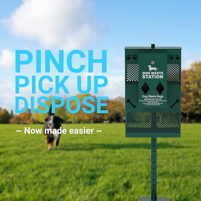 Compact Dog Waste Station Rectangular Trash Can, Green, 38.4" L x 13" W x 3.77" H - Image 4
