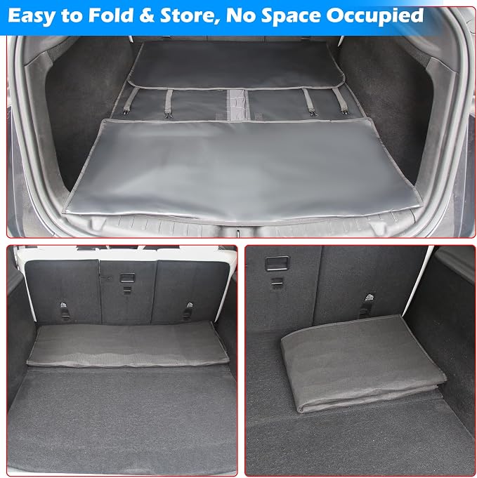 Trunk Cargo Liner Dogs for Tesla Model Y Juniper 2025 26 Dog Car Seat Cover | Waterproof Pet Cargo Cover Dog Seat Mat Upgraded 600D Heavy Duty Waterproof Scratch-Resistant Dog Hammock - Image 6