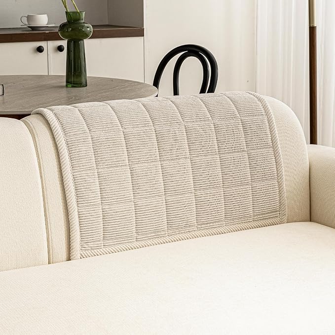 Couch Covers for Dogs Washable, Non Slip Couch Covers for Loveseat Sofa Pet Friendly, Soft Fuzzy Sofa Covers for Pet, Dog Couch Cover Furniture Protector(1PC,Beige White,27.6"x27.6") - Image 2