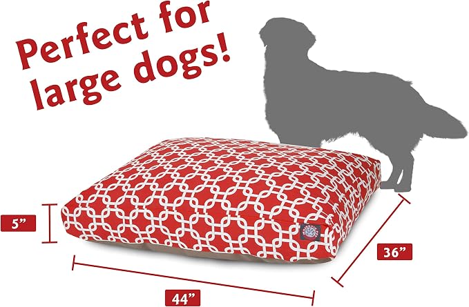 Red Links Large Rectangle Indoor Outdoor Pet Dog Bed With Removable Washable Cover By Majestic Pet Products - Image 3