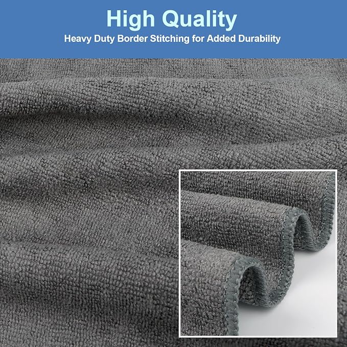 UNIMADE 2 Pack Gym Towels Set - Microfiber Salon Towels | Highly Absorbent and Quick Drying Premium Hand Cloths for Bathroom, Gym, Shower, Hotel, and Spa - 16x27 inch (Grey) - Image 3