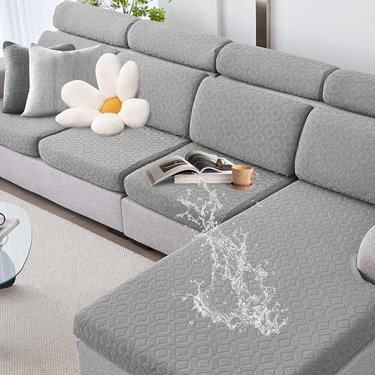 Genina Waterproof Couch Cushion Covers for Pets Washable Sofa Seat Covers | Non Slip,Stretch Jacquard Fabric,Pet Hair & Scratch Protection,Easy Installation,Furniture Protector,Sofa Cover by Genina