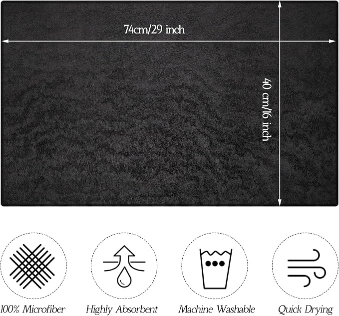 Shimeyao 24 Pack Bleach Proof Towels Microfiber Absorbent Resistant Hair Hand Towels Bulk Quick Dry for Barber Gym Bath Spa Shaving (Black,16 x 29 Inch) - Image 2